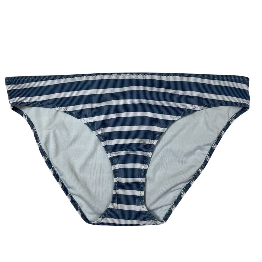 Aerie Ribbed Blue Stripe Bikini Bottom SIZE XL Textured Brief Bathing Suit
